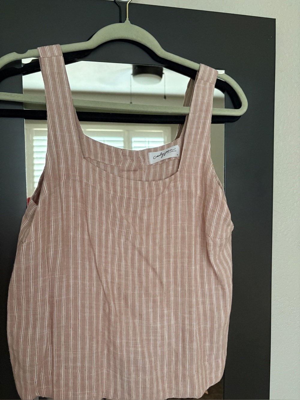 Carly Jean Los Angeles Lucy Striped Sleeveless Tank - Dusty Rose